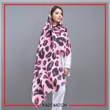 شال سوپرنخ صورتی پلنگی — نمای ۱